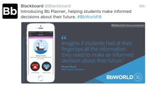 An official Bb Tweet about Bb Planner